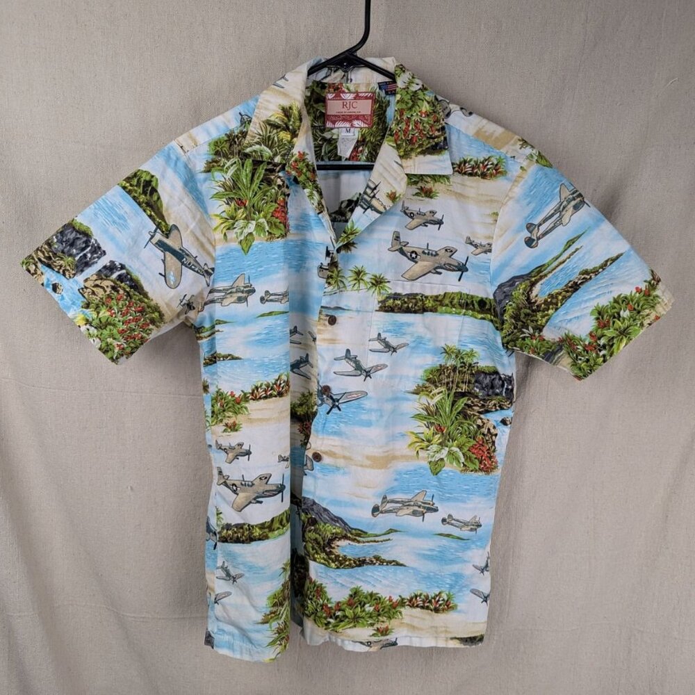 RJC CAMP Vintage Hawaiian Shirt - WWII Airplane Tropical Made in Hawaii …